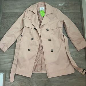 NWT Sam Edelman Light Pink Women's Belted Trench Coat